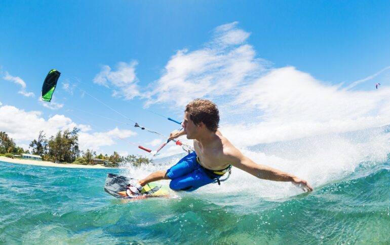 Discover the thrill of water sports in Marbella. Kite Surfing